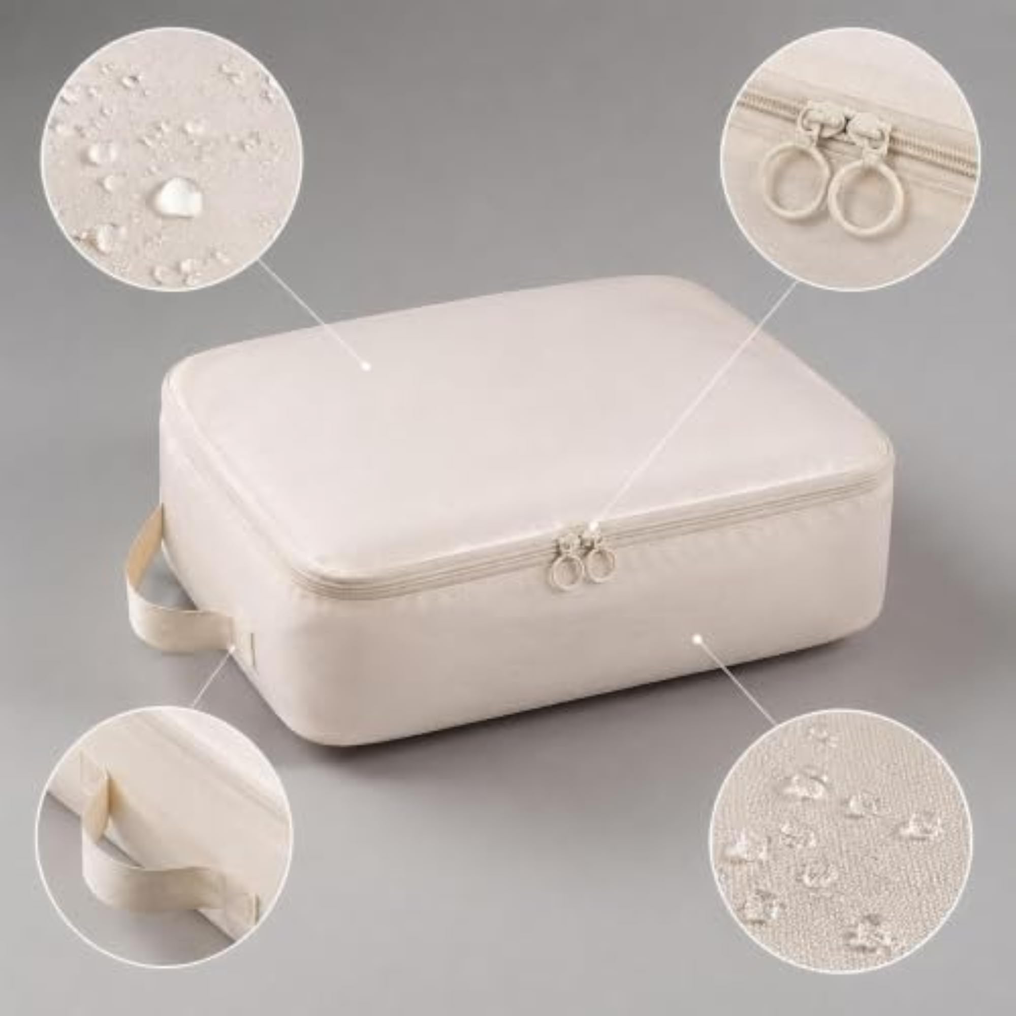 6-Piece Travel Compression Packing Cubes Set, Waterproof Organizer