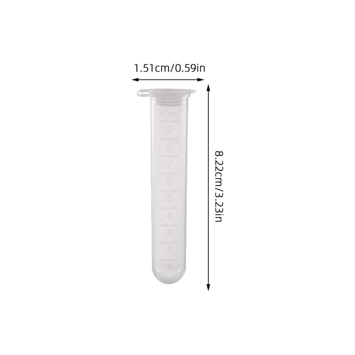 Healvian 200 Provette Centrifuga in Plastica 10ml Tappi a Tenuta in Sughero, Trasparenza Ultra Alta, Fondo Rotondo per Campioni e Coloranti Alimentari