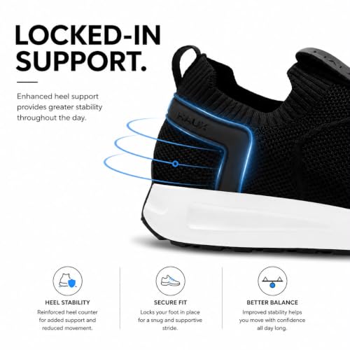 Image of HAUX Men's Slip-On Running Shoes | Lightweight Sports Sneakers with Memory Foam Cushioning | Walking, Gym, Jogging, Training | Ultra Comfort & Style