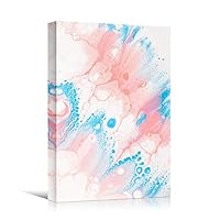 Canvas Wall Art Liquid Abstract Colorful Decorative Elements Mixed Media Multicolor Swirly - 12x18 inches