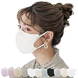 [ICHIMIZU] 【風邪花粉 春用マスク・大容量60枚(10枚×6パック）】通気性改良マスク 薄型 立体不織布マスク バイカラーマスク 小顔効果 肌にやさしい 敏感肌向け メイクが付きにくい 柔らか耳紐 3層構造 普通サイズ 男女兼用 PM2.5・花粉・微粒子対応 (ホワイト（耳紐同色）, 普通)