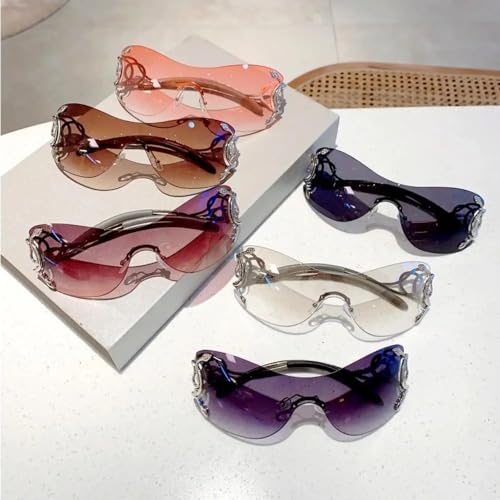 Y2K Sunglasses Women Shield Style Gradient Lens Fashion Sunglasses Womens Trendy4
