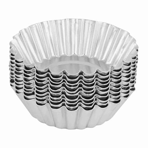 Molde de tarta de 10 piezas, molde de huevo de aleación de aluminio de 70 mm Herramientas para hornear horneados Herramientas de hojaldre de cocina redonda