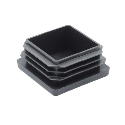 Cherrynight 75X75mm Xljp 2Pcs/4Pcs Black Pe Plastic Square Tube Pipe Plug Rectangle Blanking End Caps Inserts Bung Table Chair Feet Pad(,2Pcs)