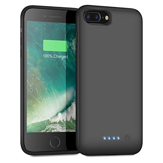 Ekrist Battery Case for iPhone 8plus/7plus/6 Plus/6s Plus, 8500mAh Protective Portable Charging Case Rechargeable Extended Battery Pack for iPhone 8plus/7plus/6 Plus/6s Plus(5.5') Black