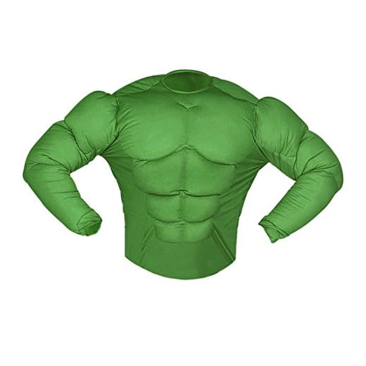 Amakando Hulk - Disfraz de superhéroe muscular, talla M 50, camiseta verde de superhéroe, disfraz de superhéroe, disfraz para hombre, Halloween, disfraz de superhéroe