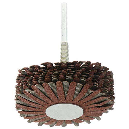 TEHAUX Sanding Wheel Flap Disc with Handle 3.5 Inch Abrasive Nylon Cloth Wheel for Wood Furniture Carving Polishing and Grinding Rotary Tool Accessories