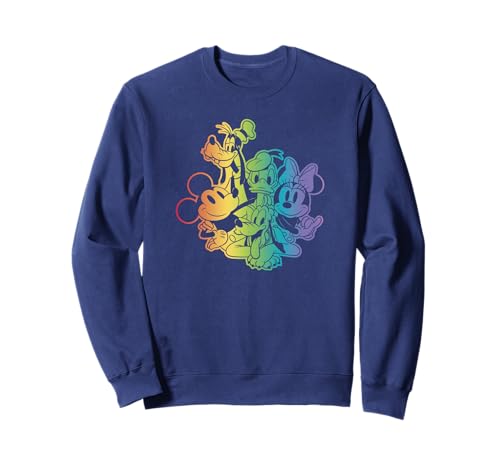 Sweatshirt Disney Mickey & Friends sweat vintage Rainbow Pride col rond unisexe multicolore