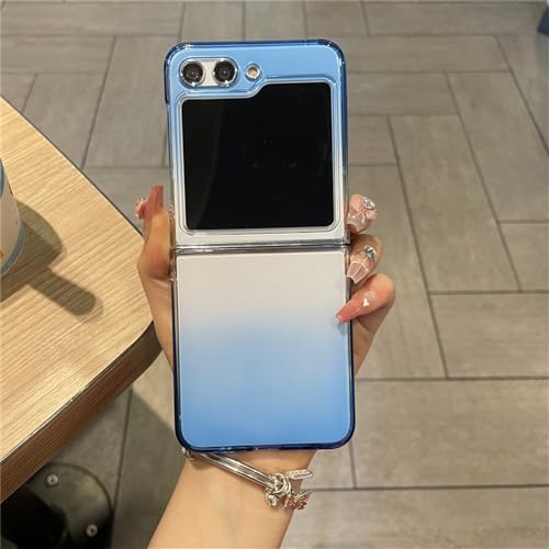 Housse antichoc Samsung Z Flip 5 4 3 silicone transparent bleu pur