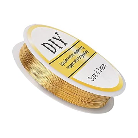 Taosheng Copper Wire,Jewelry Wire,Ring Wire,Craft Wire Jewelry Beading Wire Tarnish Resistant Copper Wire for Crafts Beading Jewelry Making Supplies (Gold) Cover