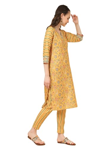 Image of Sugathari Women's Kurta Set for Women | Women Kurta | Women Kurta Sets Kurtis | Women Kurta Pant Set | Women Kurta Pant Set Women Kurti Set with Pant | Women Kurti Set with Pant Cotton (KP 96)