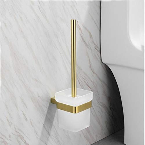 DAMO&GUYAN Badezimmerzubehör Gebürsteter Gold Zahnbürstenhalter Metallwand Toilettenpapierhalter SUS304 Edelstahl Bad Set Haken,K.