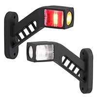 Justech 2 Stück LED Seitenmarkierungsleuchten 12-30V Wasserdichte Anhänger Seitenmarkierung Lampe Warnlicht Weiß Rot Amber für Lkw Anhänger Lkw Caravan