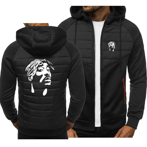  HARLSO Giacca da uomo con cappuccio e zip in pile per ABA-RTH Felpa invernale calda a maniche lunghe Sport Pullover caldo antivento Cappotto casual per uomo,D-3XL