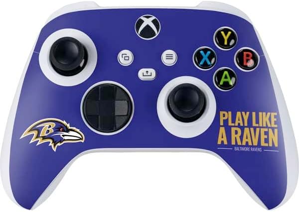 Skinit Decal Gaming Skin Compatible with Xbox Series S Controller - Officially Licensed NFL Baltimore Ravens Zone Block Design