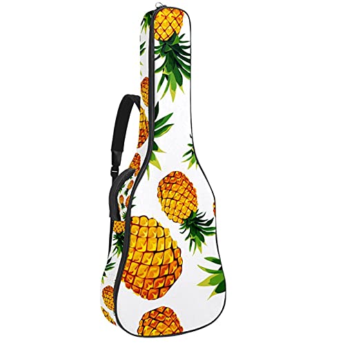 Housse de guitare acoustique et basse à motif ananas blanc pour vos déplacements