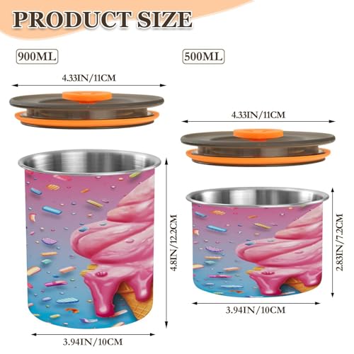 Envase hermético para café de acero inoxidable 900ml miniatura 2