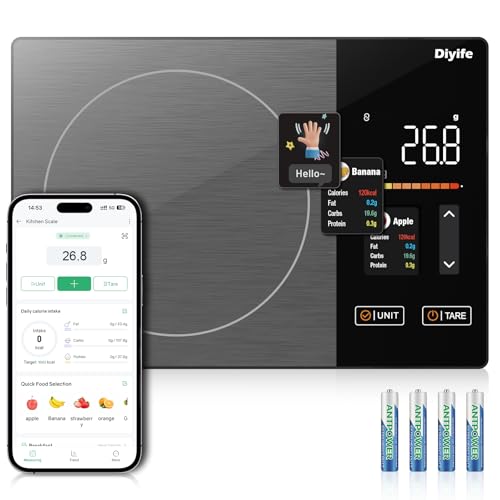 ‌Diyife Smart Nutrition Food Scale with TFT Display, App, 24 Nutr...