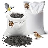 ARPON Graines de tournesol noires - Nourriture pour oiseaux sauvages - Alimentation pour oiseaux toute l'année - Alimentation hivernale énergétique pour les oiseaux - Fabriqué dans l'Union européenne.