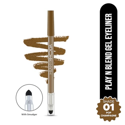 Image of Hilary Rhoda Play n Blend Gel Eyeliner | One Stroke Application | Highly Pigmented | Matte & Shimmer Finish | 2 in 1 Smudger + Eyeliner | Butter Smooth Texture | 1.5g - (Pop Champagne | Shade 01)