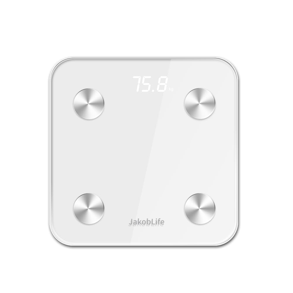 AI Bluetooth Body Scale, cyfrowa waga z analizą BMI, bezpłatne członkostwo AI do analizy krzyżowej zdrowia serca, biała