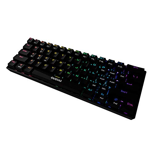 Teclado Mecânico 60% Compacto Gamdias Hermes E3 RGB Preto Switch Marrom ANSI HERMES E3 RGB (US/BROWN