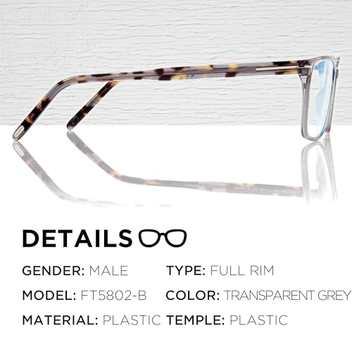 Image of Tom Ford FT5802-B Retangle Shape Eyeglass Frame With Luxury Eyewear Kit