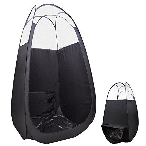 Pop Up Airbrush Sunless Spray Tanning Tent Booth Air Vent Clear Top Mobile w/Bagï¼ˆBlackï¼‰