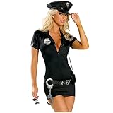 shanhe sexy female cop police cosplay costume lingerie officer uniform policewomen costume women police cosplay fancy dress cap-black,m