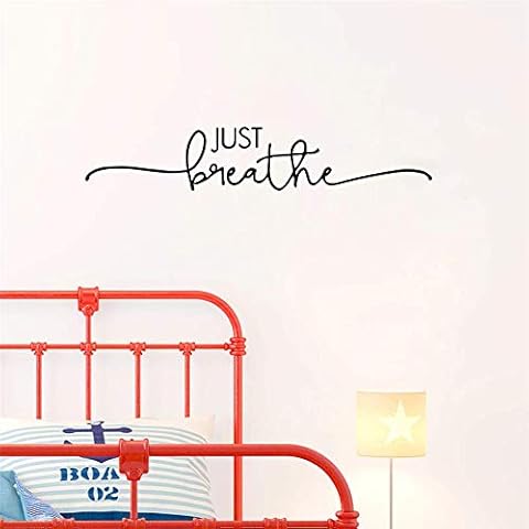 Ewdsqs Just Breathe Vinyl Wall Decal Stickers Inspiring Motivation Quote Yoga Relaxing Words Cover