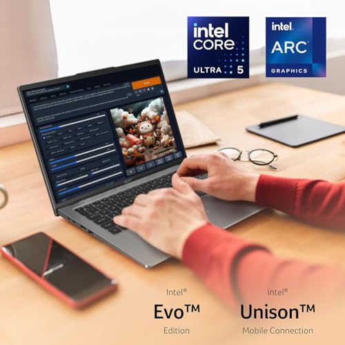Image of Acer Swift Go 14 Intel Evo Edition Laptop | 14 inch OLED WQXGA+ 2880x1800 Display | Unlock AI Experiences | Intel Core Ultra 5 processor 125H | Intel ARC | 8GB LPDDR5 | 512GB SSD | WiFi 6E | SFG14-73-58EP