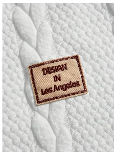 Floerns Men's 2 Piece Outfits Cable Knit Letter Patched Crewneck Tee and Shorts Sets4