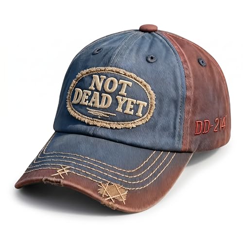 Not Dead Yet DD-214 Baseball Hat Vintage Veterans Casual Hat Adjustable Retro Embroidered Badge Cap for Men Women