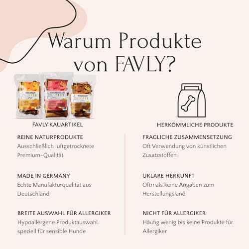 FAVLY Petfood Kaninchenohren mit Fell für Hunde & Katzen 360g - luftgetrockneter Kauartikel - kann die Darmflora unterstützen - Hasenohren mit Fell für Welpen & große Hunde (3er Pack)