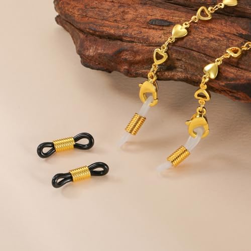 Image of Amaxer Heart Eyeglass Chain Silver /Rose Gold /Gold Eyewear Accessories for Men Women (gold), Medium