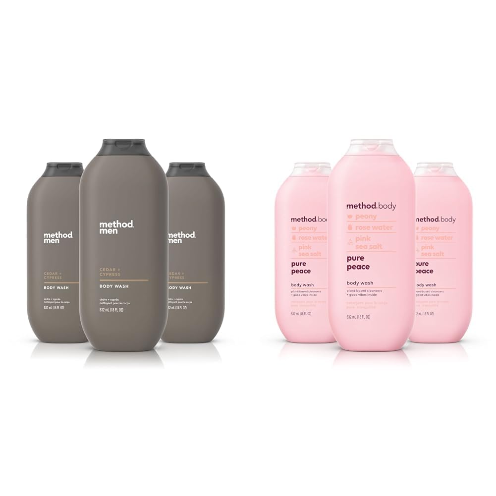Method Men Body Wash Cedar Cypress Paraben and Phthalate Free 18 FL Oz Pack of 3 Body Wash