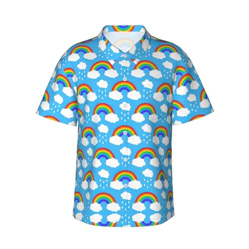 Chemise hawaïenne à manches courtes pour homme avec imprimé nuages