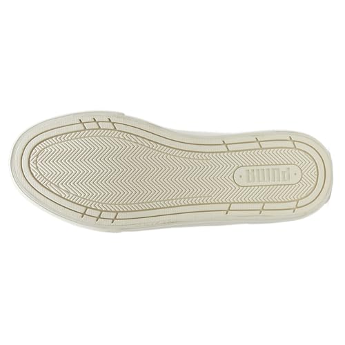 PUMA Tênis masculino Court Classic Vulc Mid, Branco quente - branco puma, 41