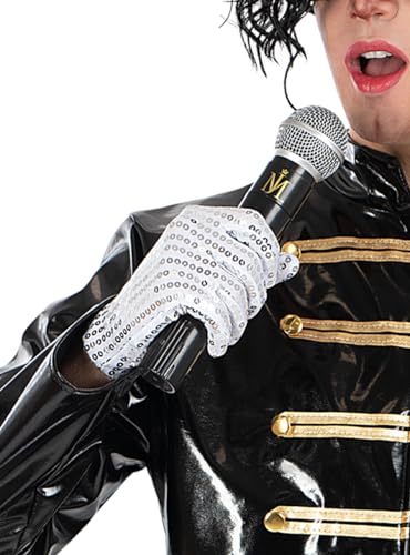 🔴 Include: accessorio per costume per Adulto. Microfono e guanto. Color Dorato. Materiale Guanto 70% Poliestere 30% Plastica Microfono 100% Plastica