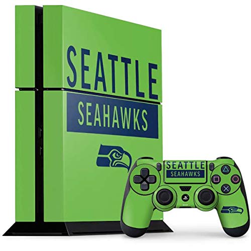 Skinit Decal Gaming Skin Compatible with PS4 Console and Controller Bundle - Officially Licensed NFL Seattle Seahawks Green Performance Series Design