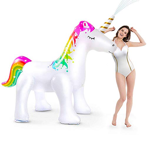 Lovinouse Large Inflatable Unicorn Yard Sprinkler, Giant Water Sprinklers Toys for Summer Fun