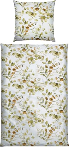 REDBEST Bettwäsche Single-Jersey grün Größe 1x 135x200 cm + 1x 80x80 cm