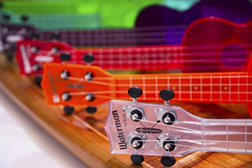 Makala Waterman Fluorescent bleu Raspberry transparent – Ukulele Soprano - Les Beatles, Paul McCartney, John Lennon, RIngo Starr, George Harrison Makala Waterman Fluorescent bleu Raspberry transparent - Ukulele Soprano – Image 5