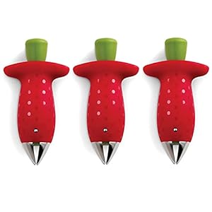 3Pcs Strawberry Berry Stem Leaves Huller Remover Fruit Corer, Stainless Tomato Stem Remover Tool, Effective Remove Fruit…
