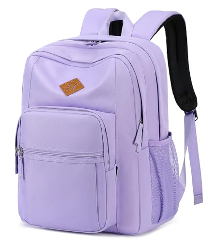 Image of abshoo Girls Solid Color Backpack For College Women Water Resistant School Bag (Light Purple)