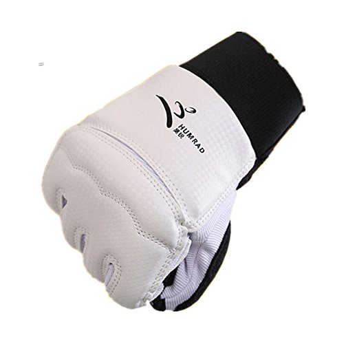 Baselay Taekwondo Gloves, Wtf Approved Muay Thai Sandbag Boxing Training Punching Bag Half Mitts Sparring Martial Arts Karate Fighting Half Finger Glove For Men Women Kids (White, Medium) #TOP6