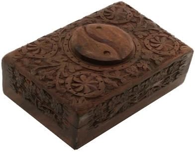 Tarot Box Yin Yang Woodcarved Box Pirates Chest – 15.5 x 10 x 6.5 cm Cute Nails
