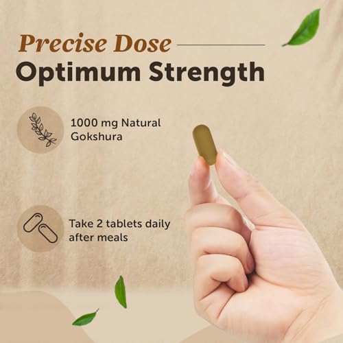 Image of Neuherbs Gokshura 1000mg Tablets for Men - 60 Count | Tribulus Terrestris Herbal Supplement for Energy, Strength & Vitality Support | Ayurvedic Wellness Formula | No Added Preservatives