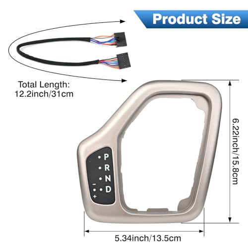 Image of TOP-MAX Upgrade Transmission Shifter Bezel w /Harness Compatible with 2014-2018 Jeep Cherokee Shifter Accessories Parts, Gear Shift Bezel Trim Cover Replace for 5YD27LS5AA 68413957AA 601-401 Gold