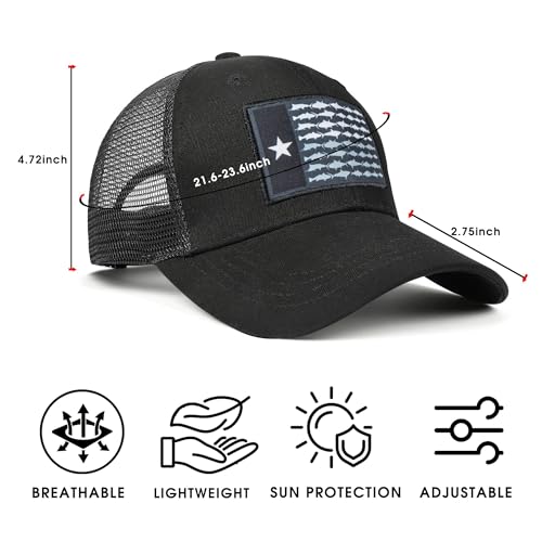 Image of Adjustable State Flag Trucker Hat Mesh Baseball Cap with Embroidered Patch for Men Women